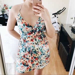 Summer Flower Wrap Dress